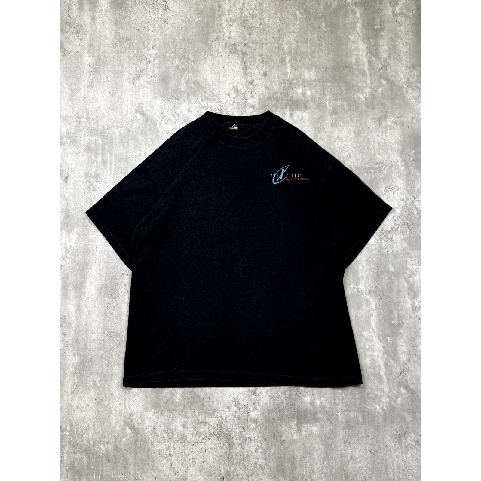 Vintage 1998 The X Files Tv Show Promo Embroidered Spellout T-Shirt Size XL