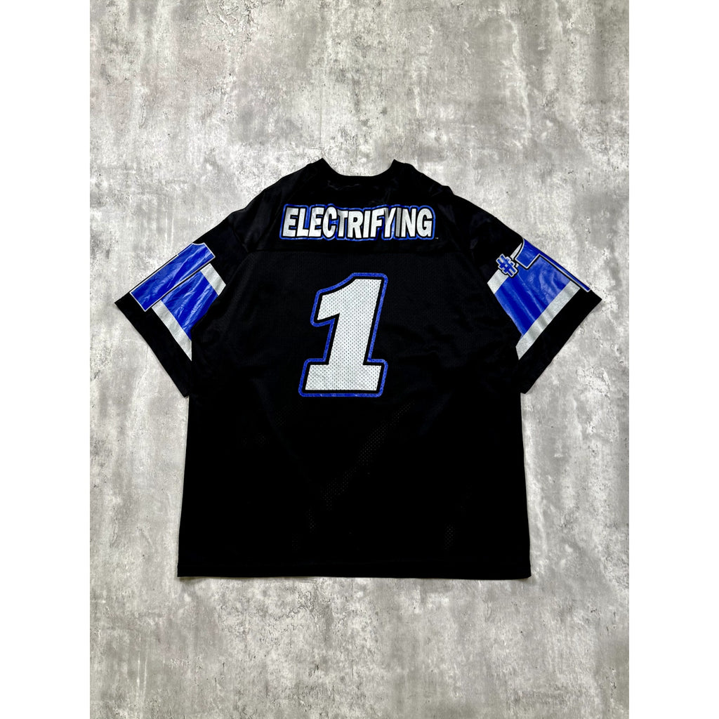 Vintage 90s The Rock #1 Electrifying Graphic Spellout Football Jersey Size 2XL