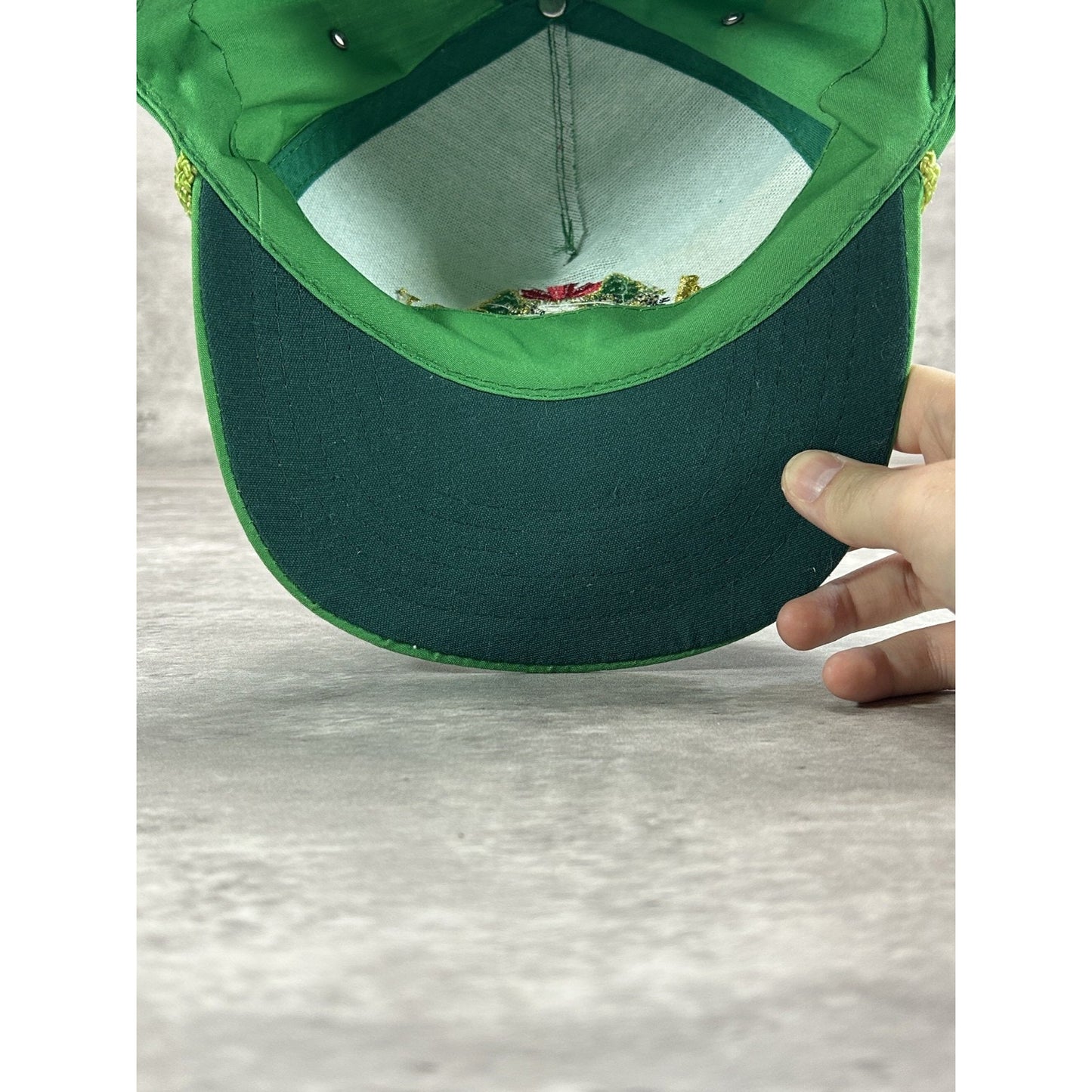Vintage 90s Algonquin Embroidered Spellout Destination Snapback Hat OSFA Green