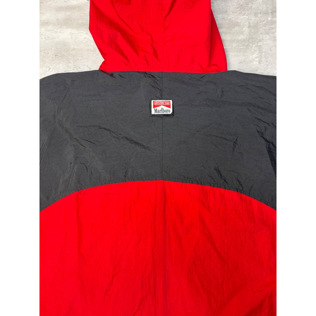 Vintage 90s Marlboro Adventure Team Two Tone Hooded Windbreaker Jacket Sz Large