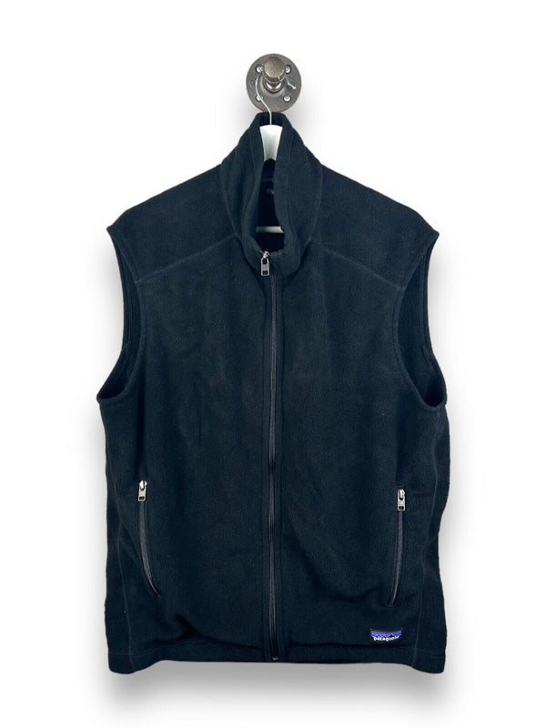Vintage Patagonia Synchilla Full Zip Fleece Vest Sweatshirt Size Large Black