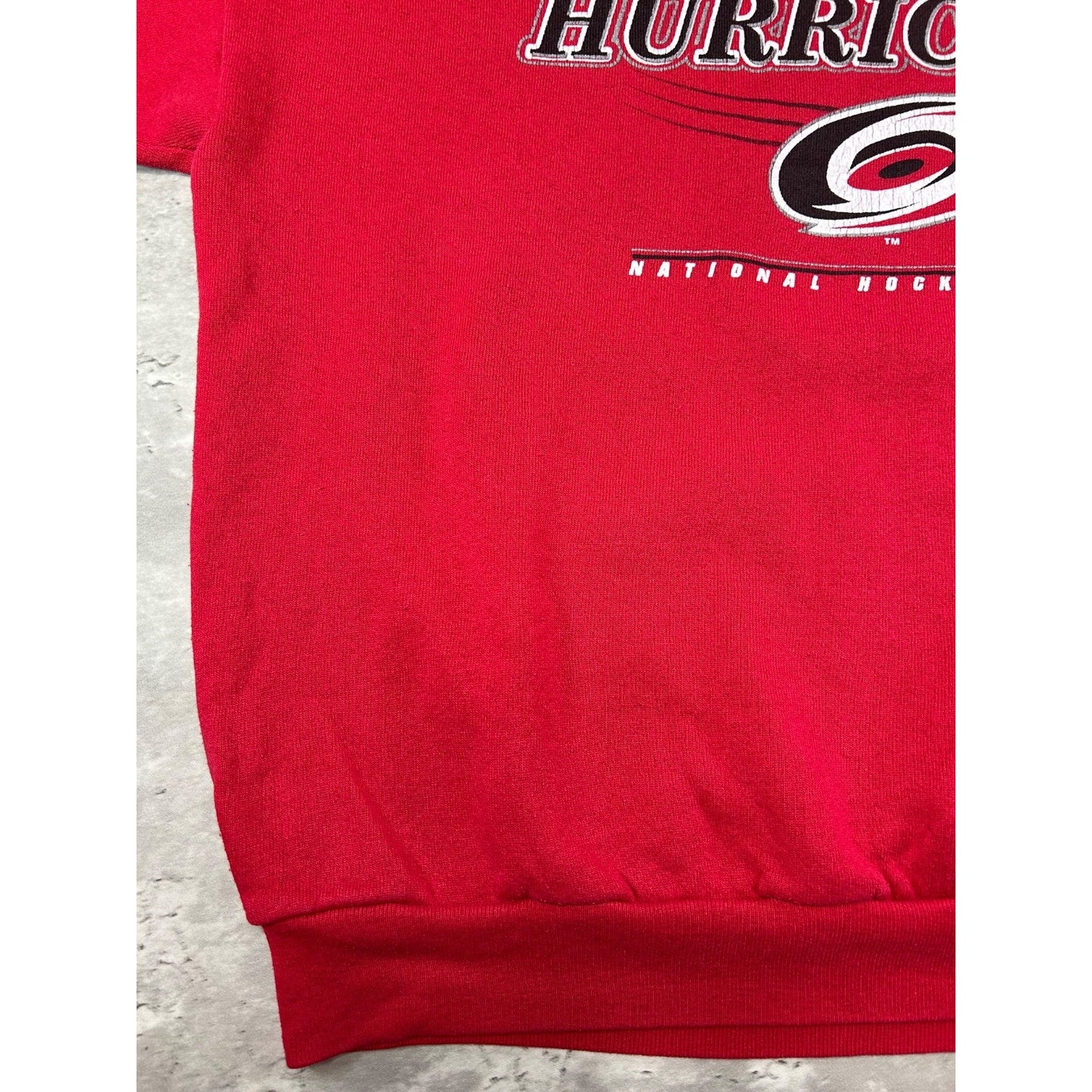 Vintage Carolina Hurricanes NHL Graphic Spellout Hockey Sweatshirt Size Large