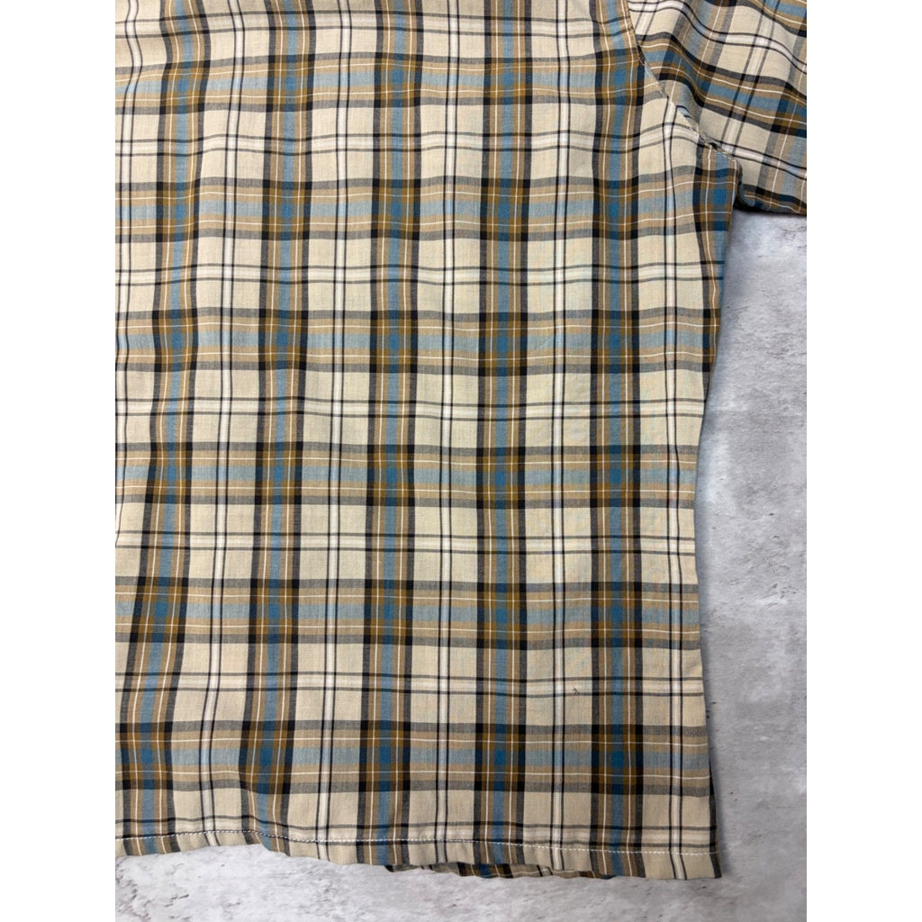 Vintage Canyon Guide Pearl Snap Plaid Cropped Button Up Shirt Size Medium