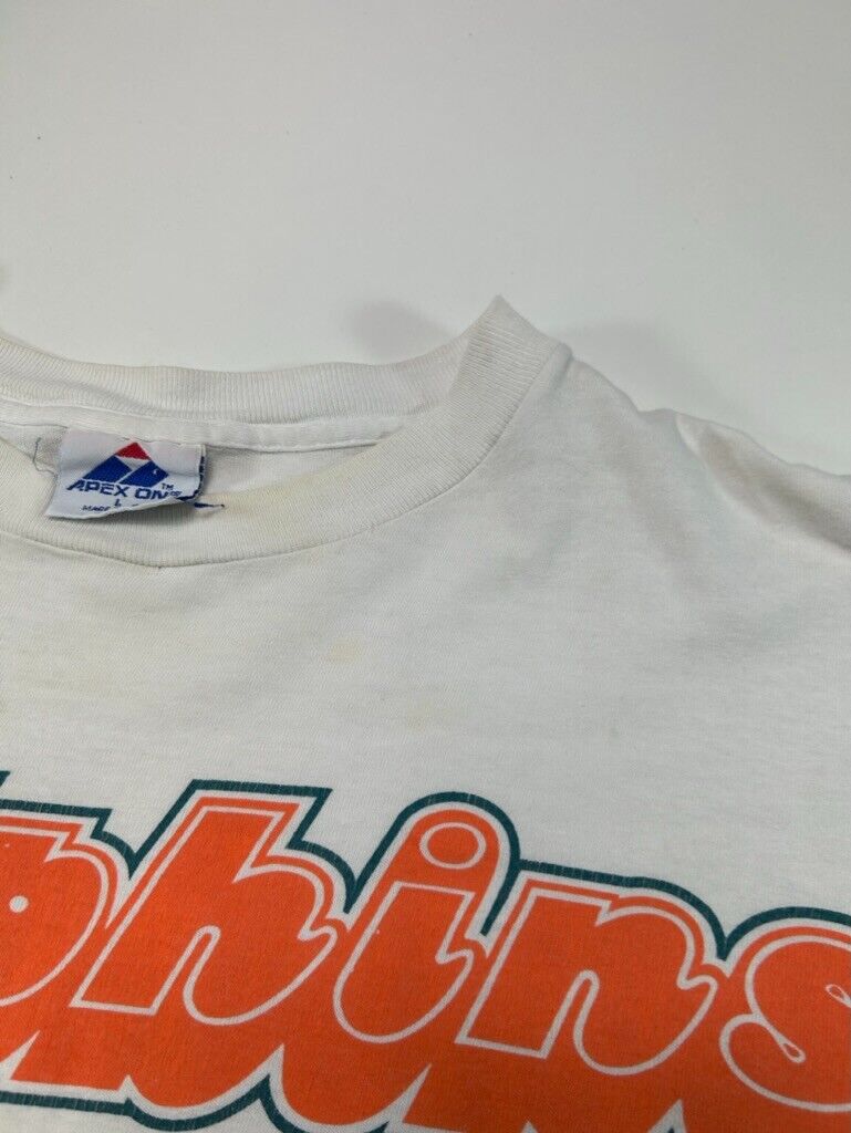 Vintage 1994 Miami Dolphins NFL Apex One Graphic Football T-Shirt Size Large 90s