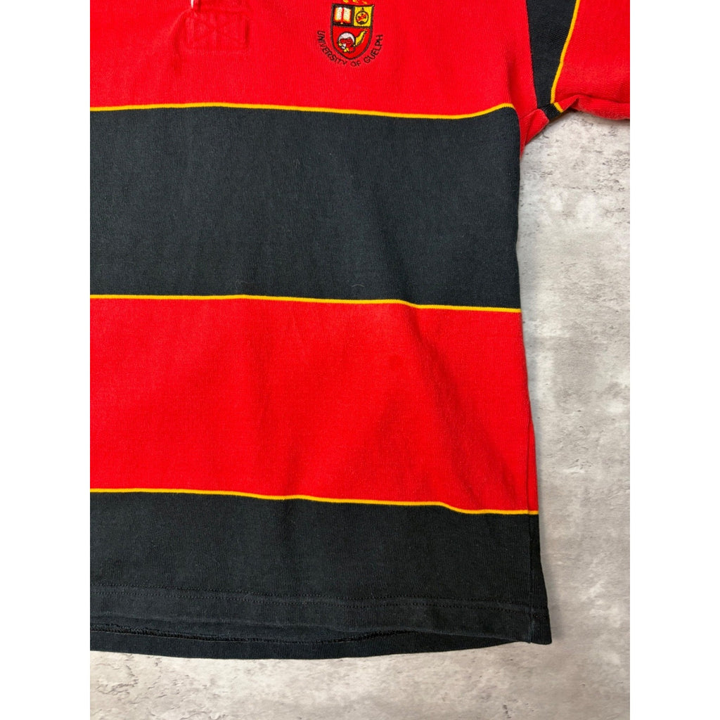 Vintage 90s University Of Guelph Embroidered Crest Hooded Sweatshirt Size Large