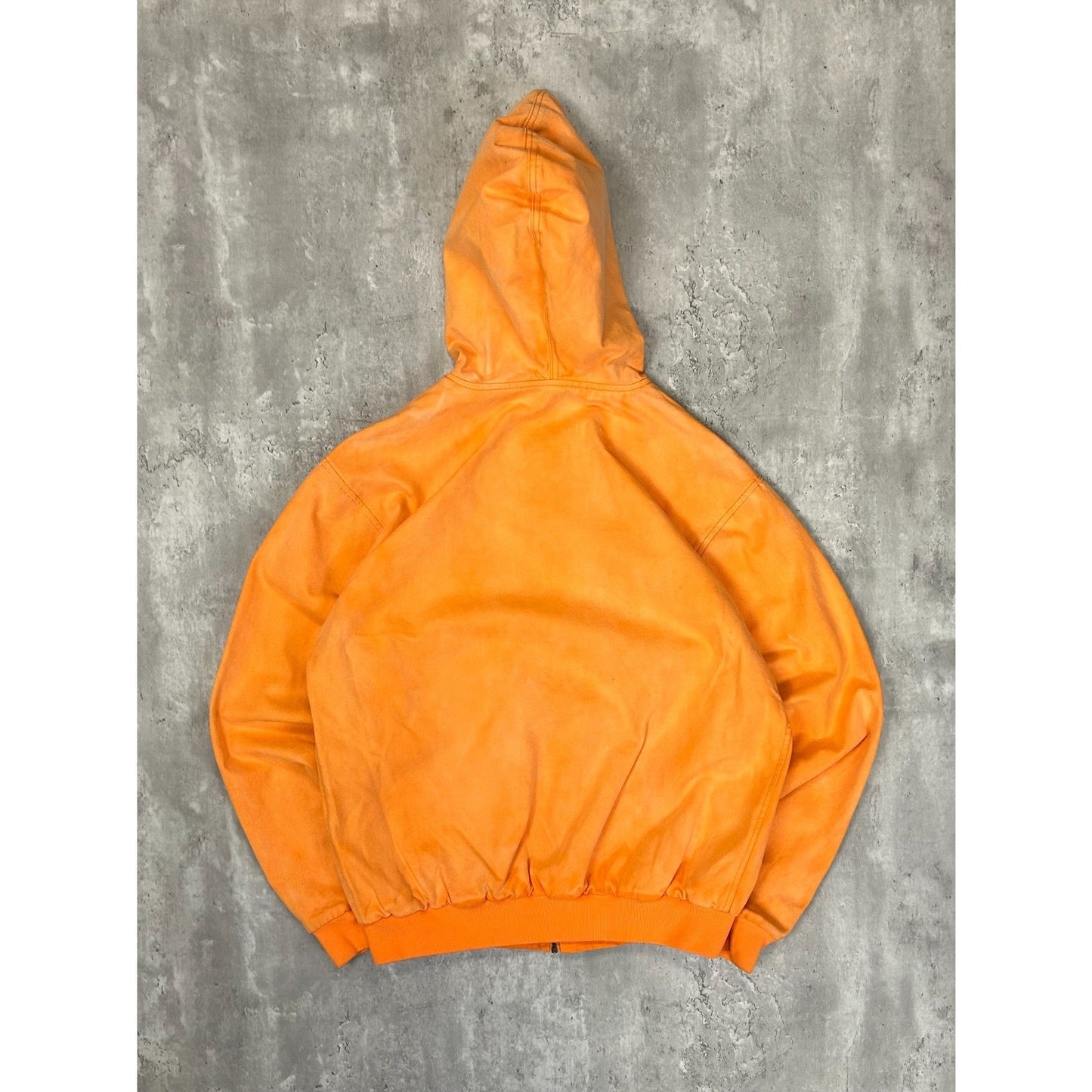 GOLF Workwear Style Canvas Full Zip Hooded Bomber Jacket Size Medium Orange