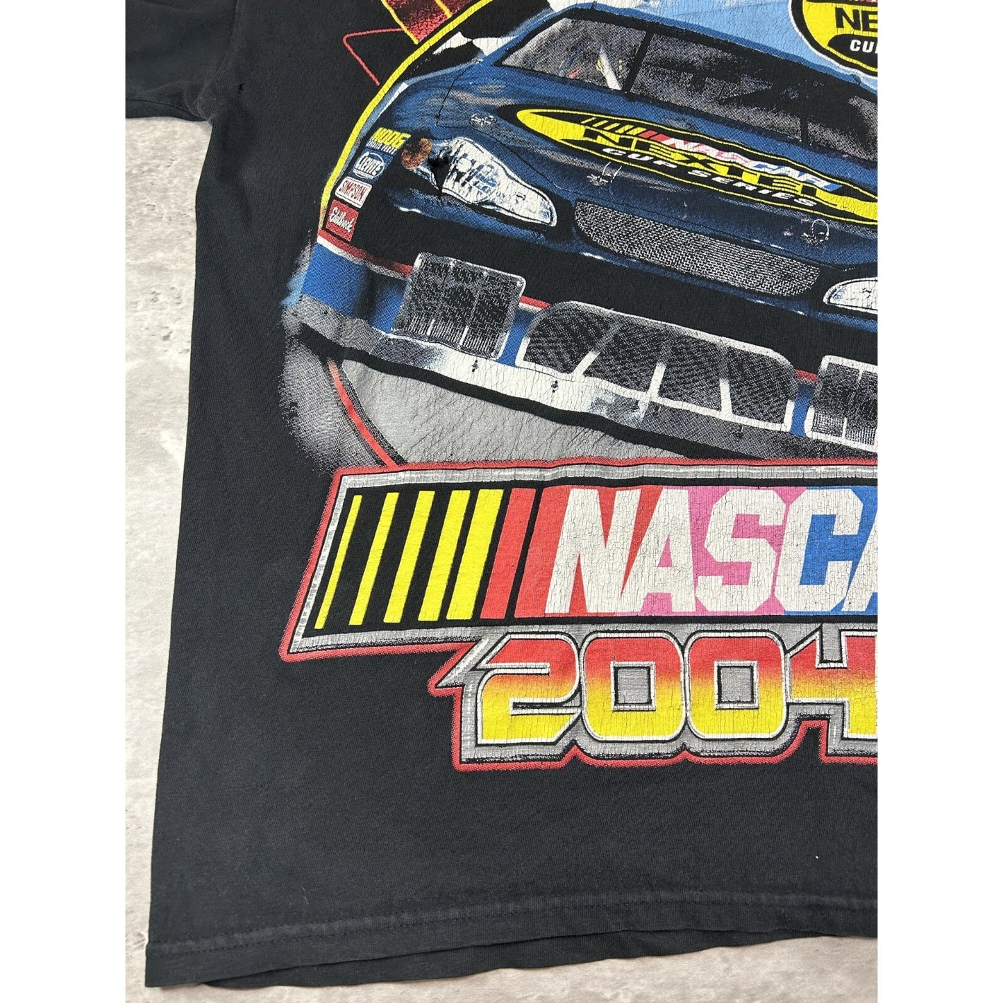 Vintage 2004 Nascar Nextel Inaugural Year Racing Graphic T-Shirt Size Medium