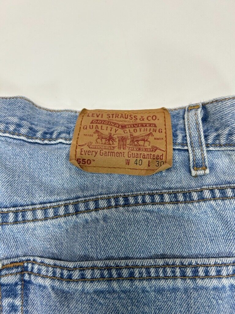 Vintage 90s Levis 550 Red Tab Light Wash Denim Pants Size 40