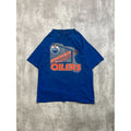 Vintage 1990 Edmonton Oilers NHL Starter Spellout Logo Graphic T-Shirt Size XL