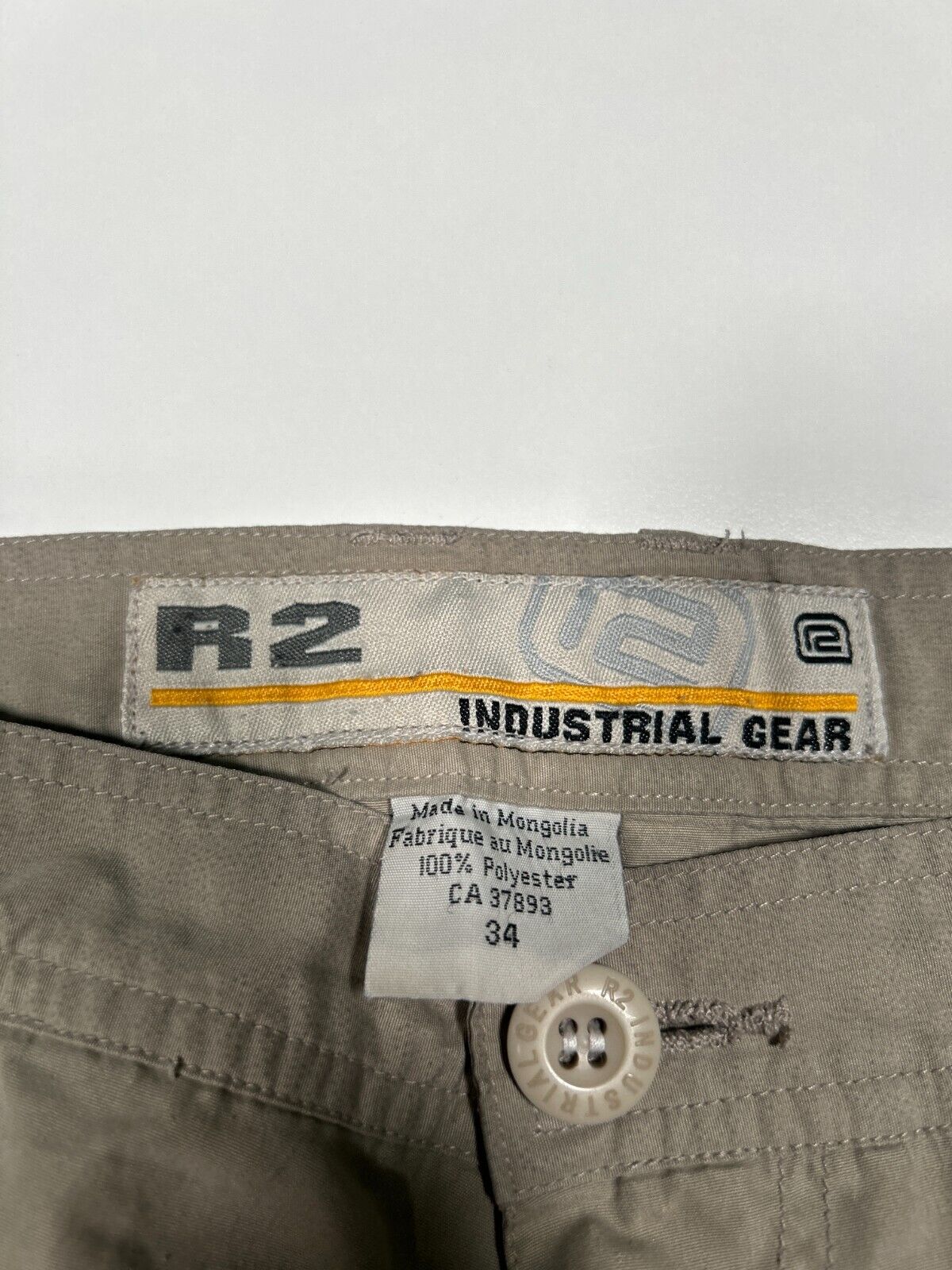 Vintage R2 Industrial Gear Cargo Tactical Shorts Size 33W Beige