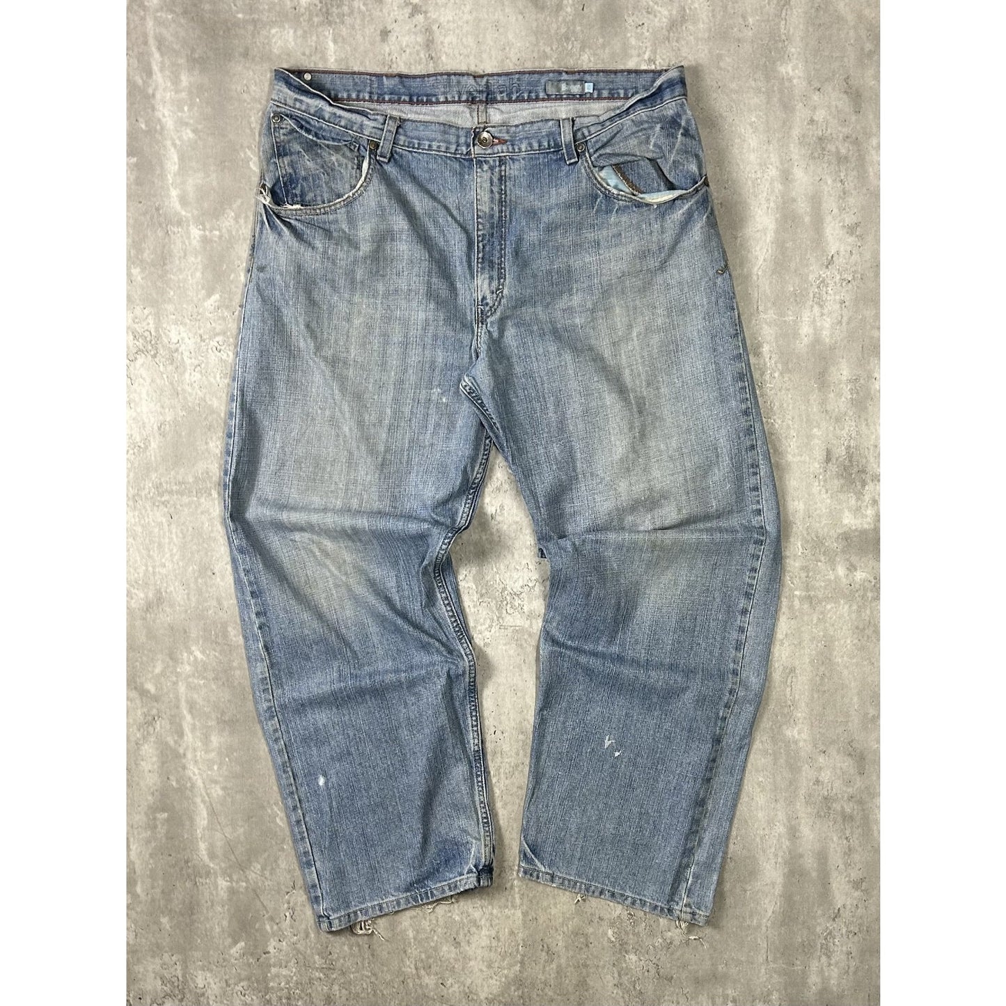 Vintage Levis Silvertab Baggy Fit Light Wash Distressed Denim Pants Size 41