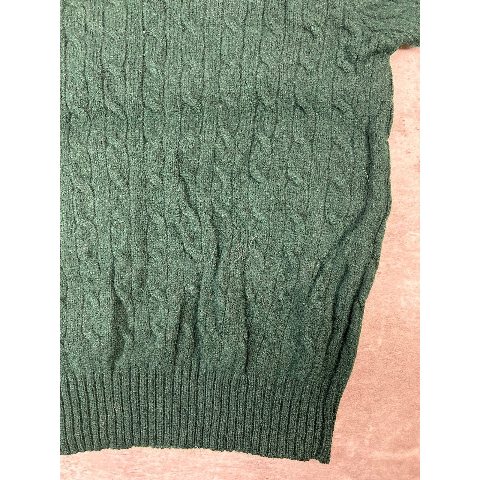 Vintage 90s Polo Ralph Lauren Pullover Cable Knit Sweater Size Large Green
