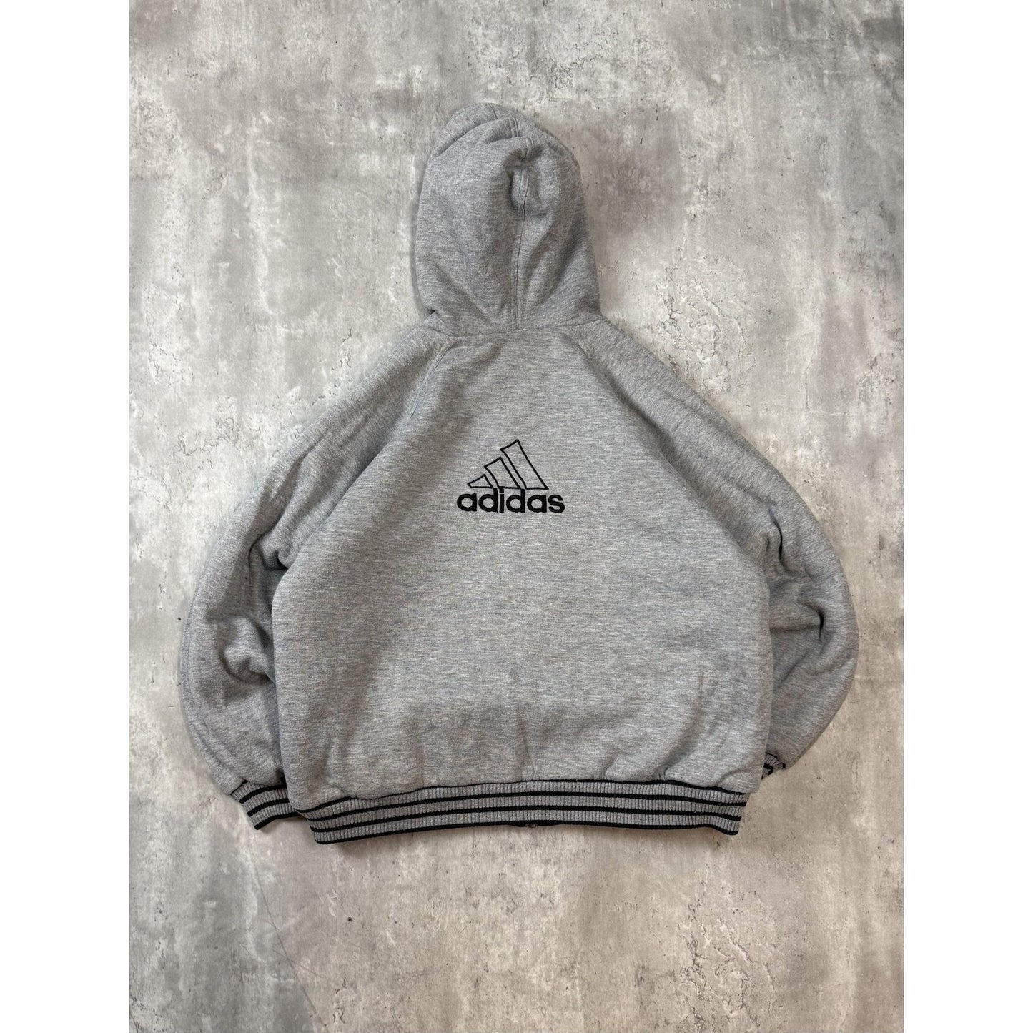 Vintage 90s Adidas Embroidered Logo Full Zip Reversible Hooded Jacket Size Large