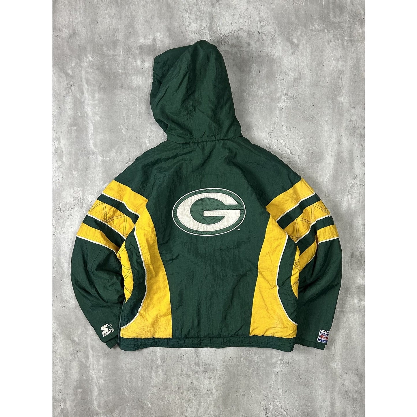 Vintage 90s Green Bay Packers NFL 1/2 Zip Pullover Starter Jacket Size XL