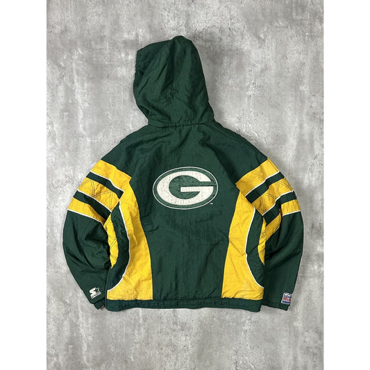Vintage 90s Green Bay Packers NFL 1/2 Zip Pullover Starter Jacket Size XL