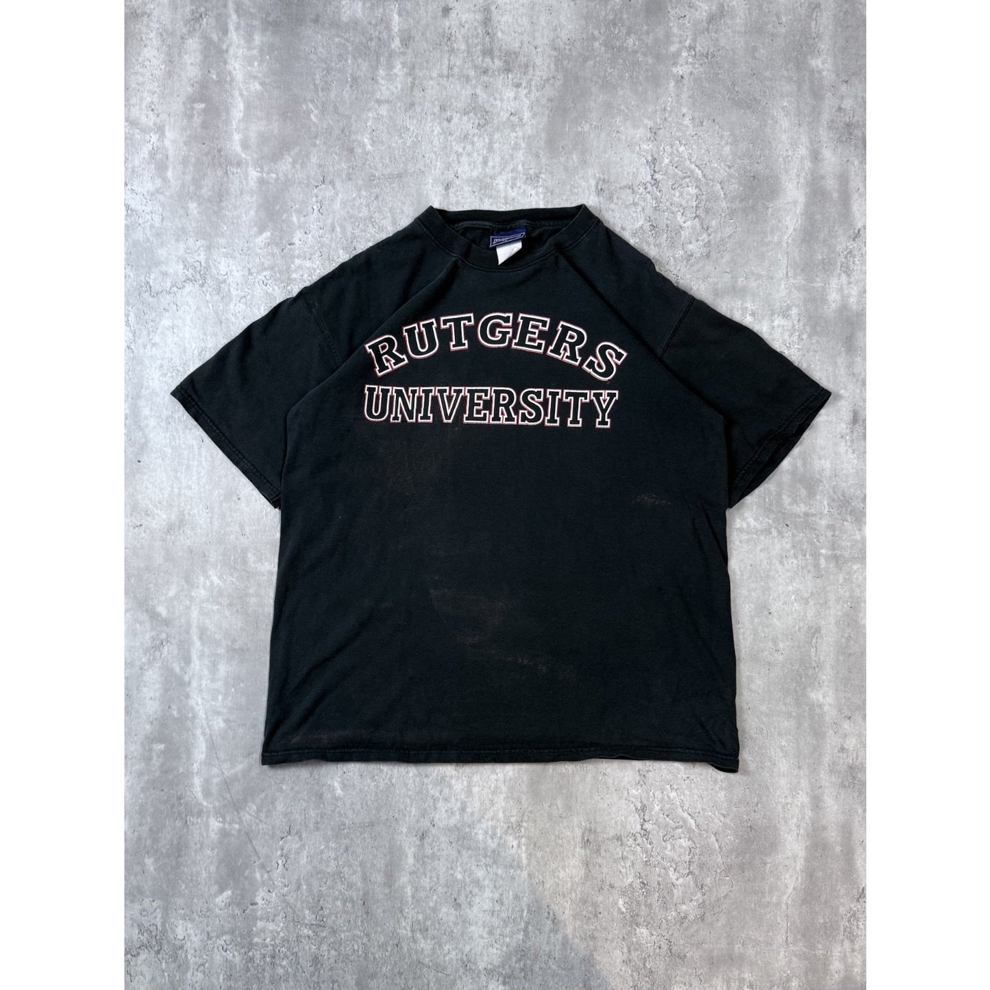 Vintage Rutgers University NCAA Spellout Graphic Collegiate T-Shirt Size Large