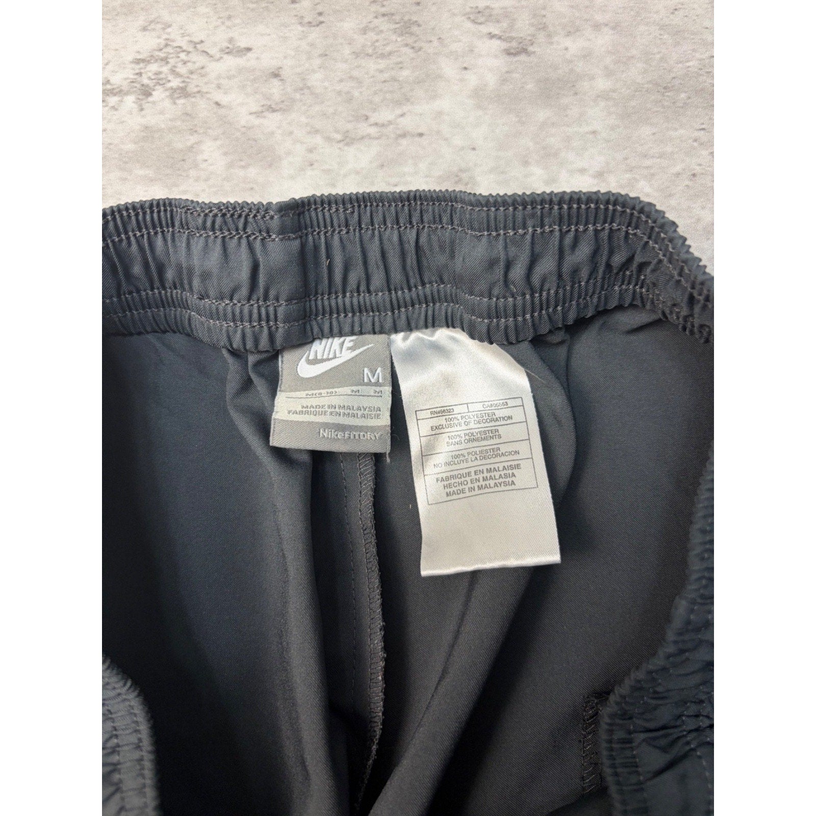 Nike Fit Embroidered Swoosh Spellout Logo Nylon Track Pants Size Medium YOUTH
