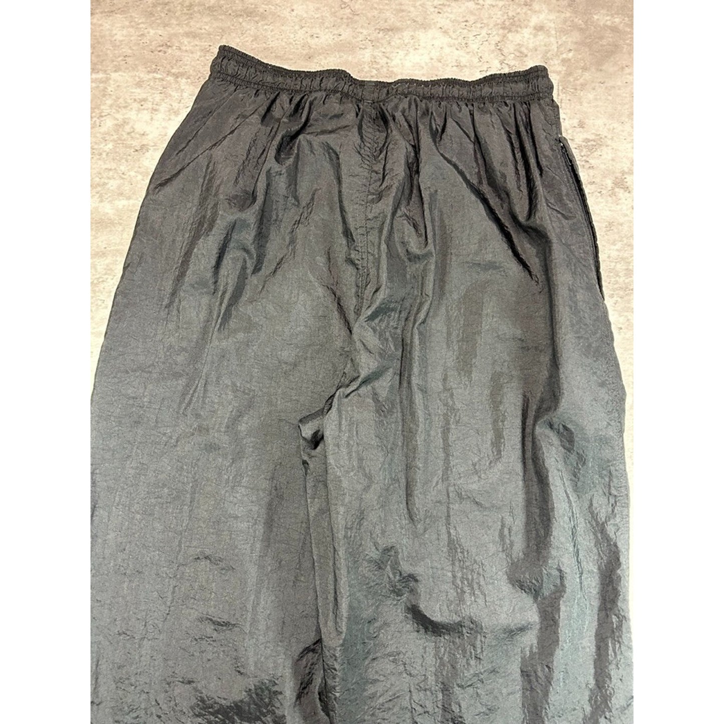 Vintage 90s Adidas Embroidered Trefoil Nylon Windbreaker Pants Size Medium Black
