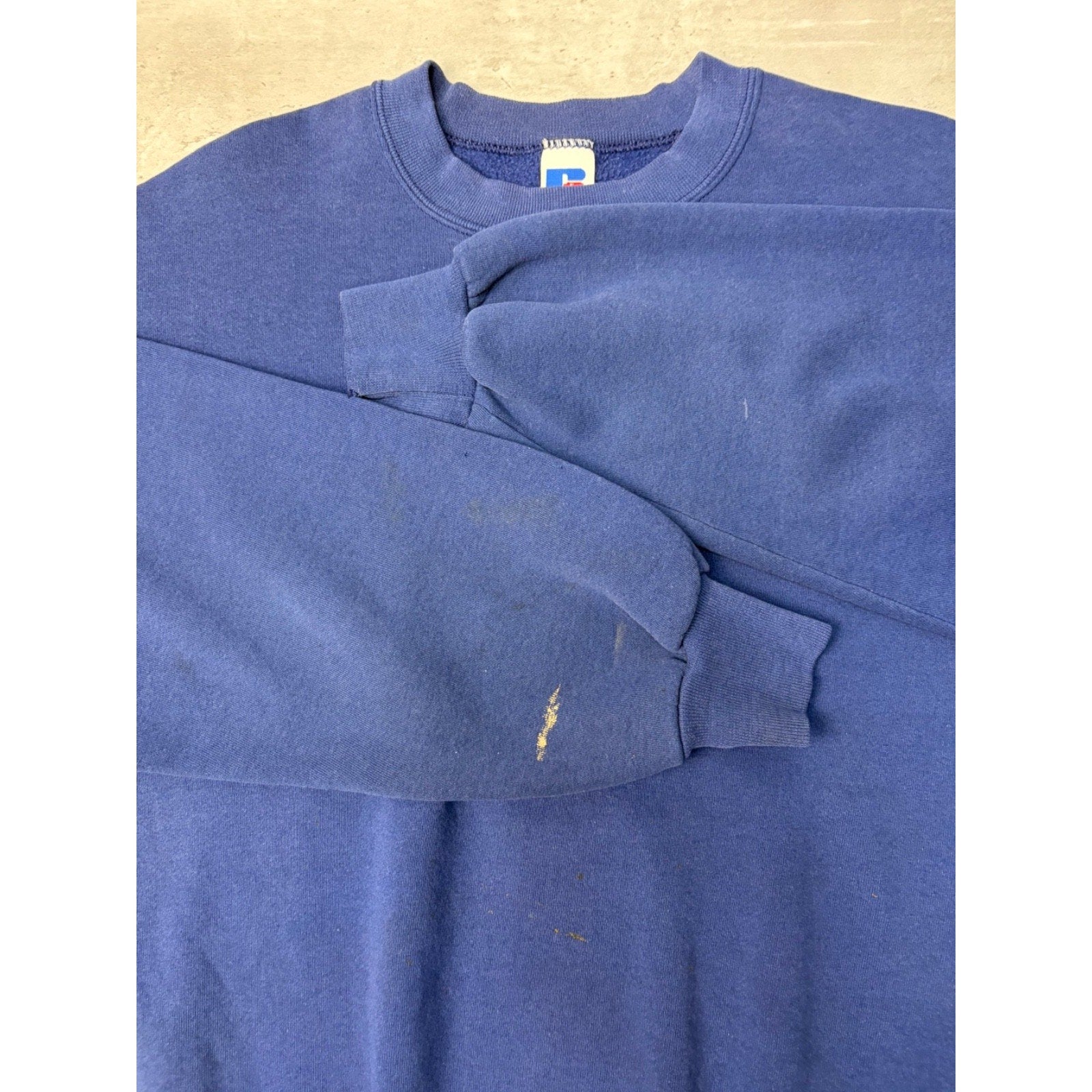 Vintage 90s Russell Athletics Blank Pullover Blue Crewneck Sweatshirt Size 2XL