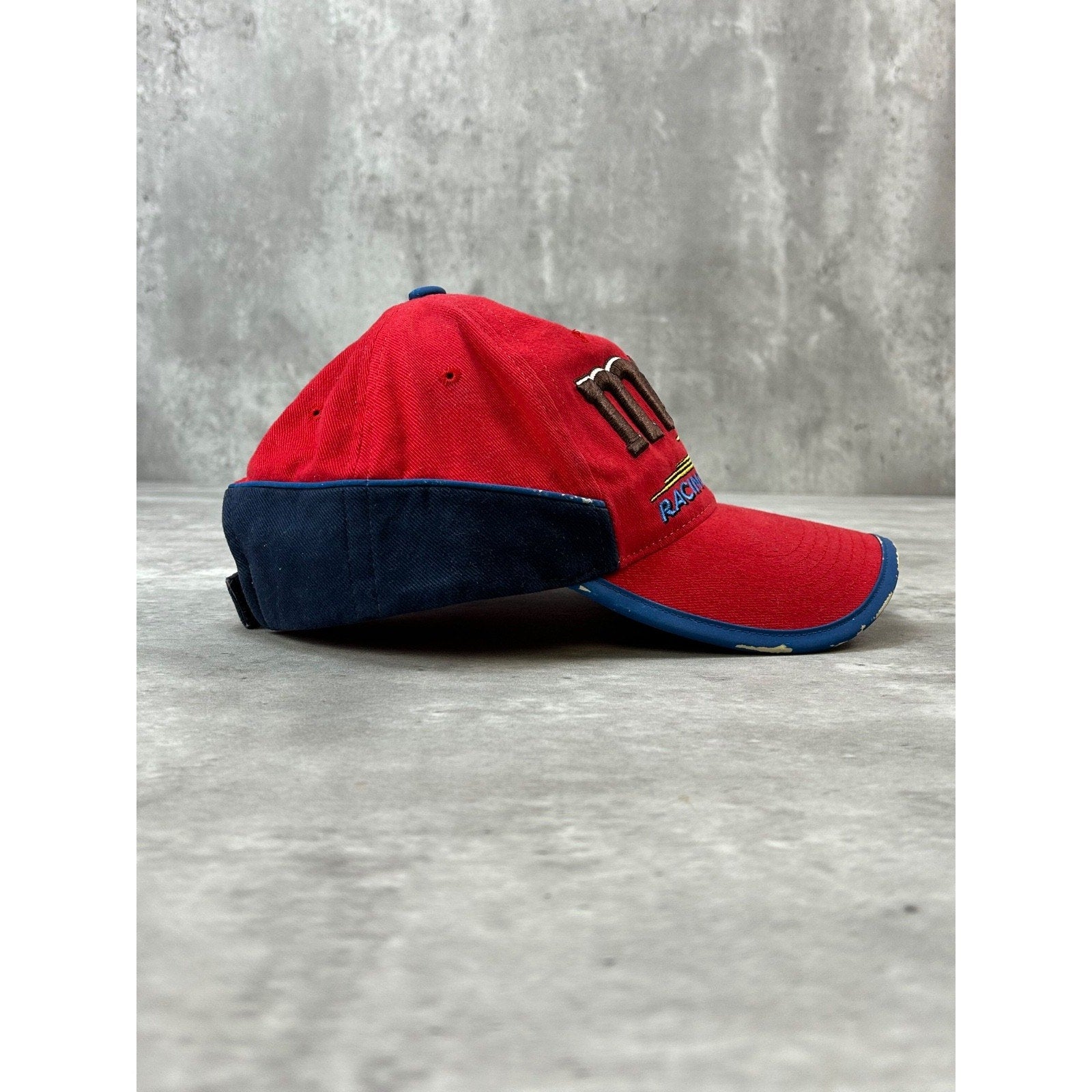 Vintage M&M Racing Team Embroidered Spellout Nascar Strapback Hat OSFA