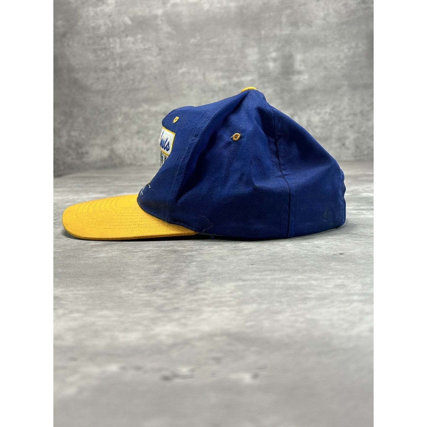 Vintage 90s St Louis Rams NFL Embroidered Spellout Snapback Hat OSFA