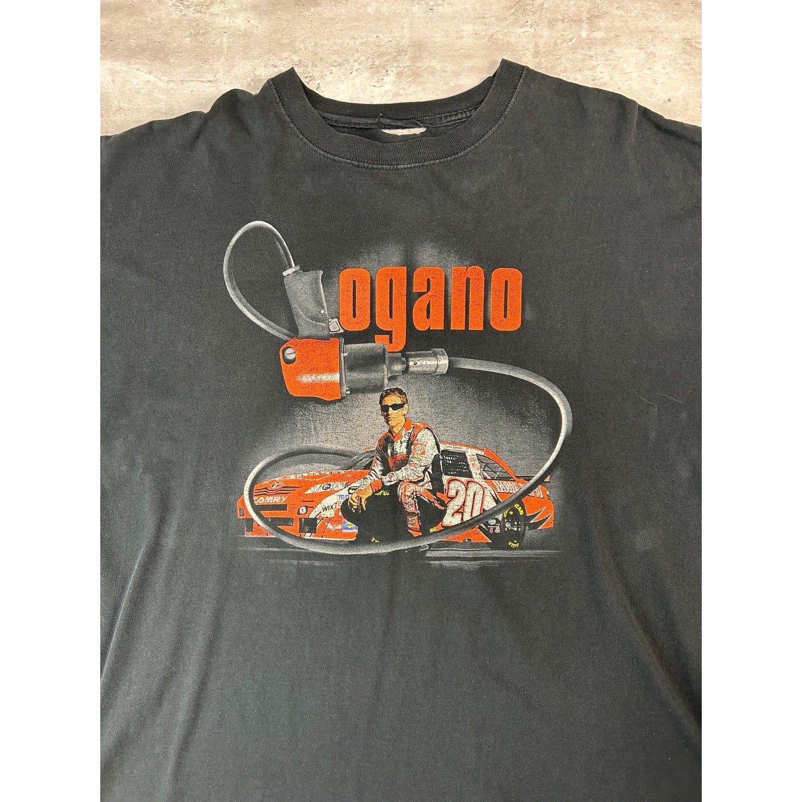 Vintage Tony Stewart #20 Logano Paisanos Nascar Racing T-Shirt Size 2XL