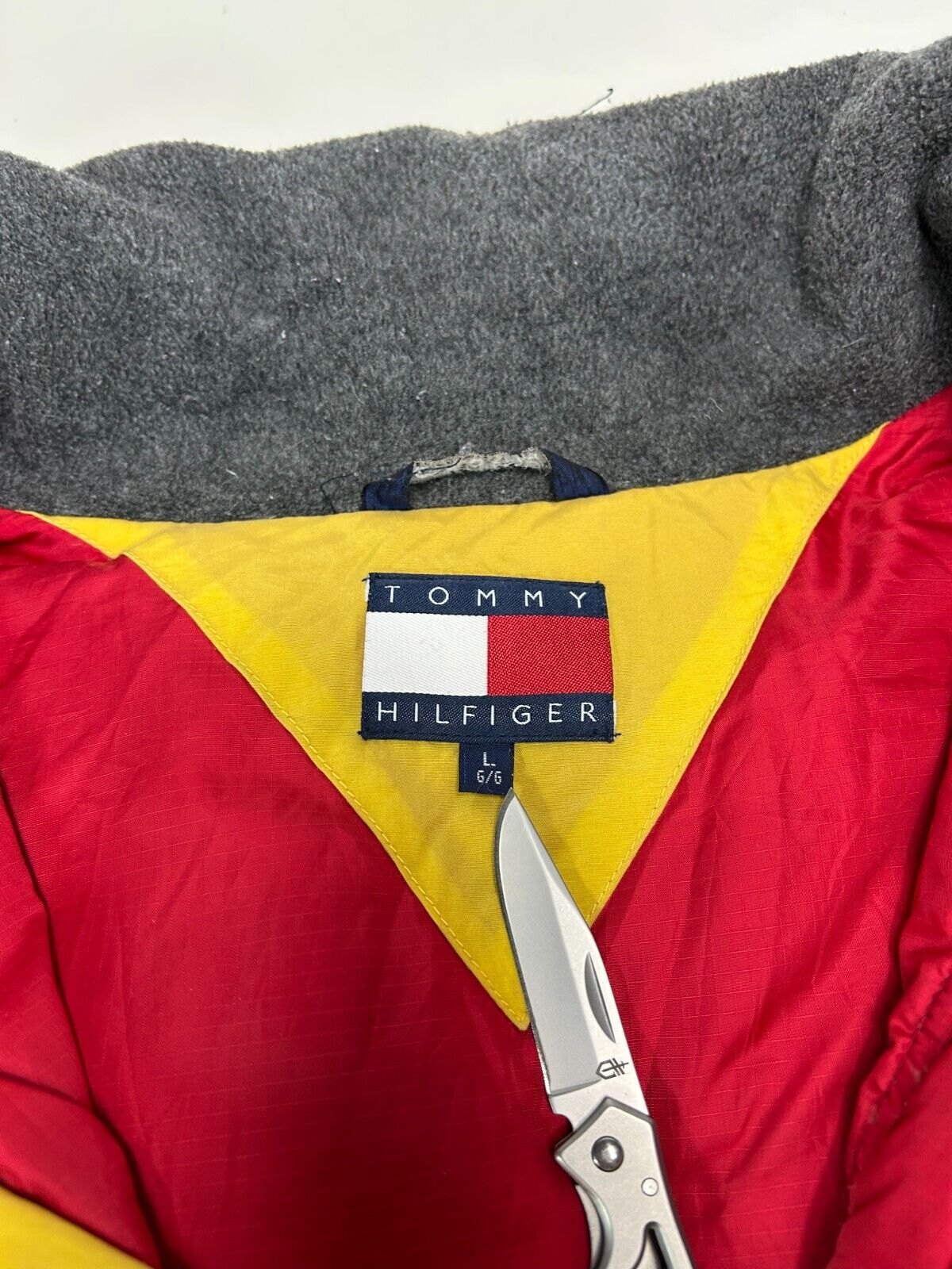 Vintage Tommy Hilfiger Insulated Full Zip Embroidered Down Jacket Size Large