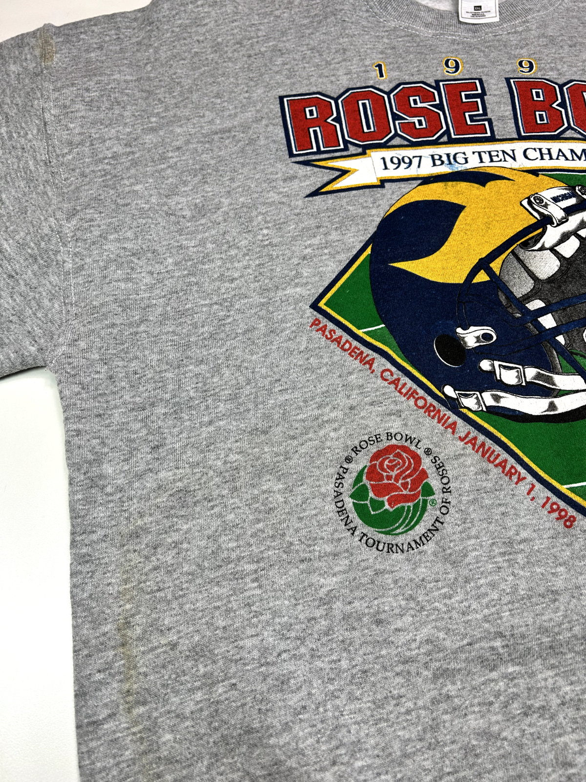 Vintage 1998 Michigan Wolverines NCAA Rose Bowl Football Sweatshirt Size 2XL