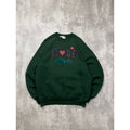 Vintage 90s Golf Embroidered Plaid Spellout Graphic Green Sweatshirt Size XL