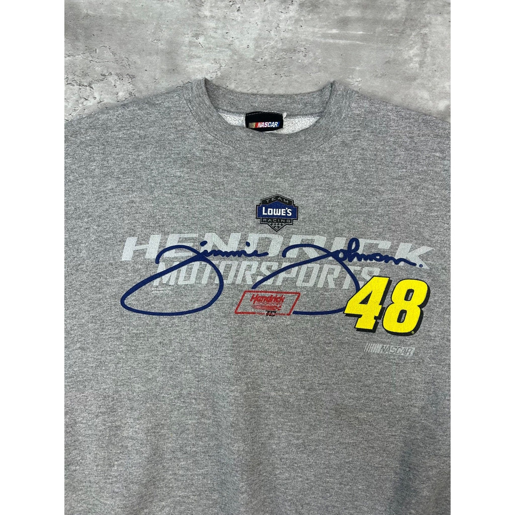 Vintage Jimmie Johnson #48 Nascar Racing Spellout Graphic Sweatshirt Size XL
