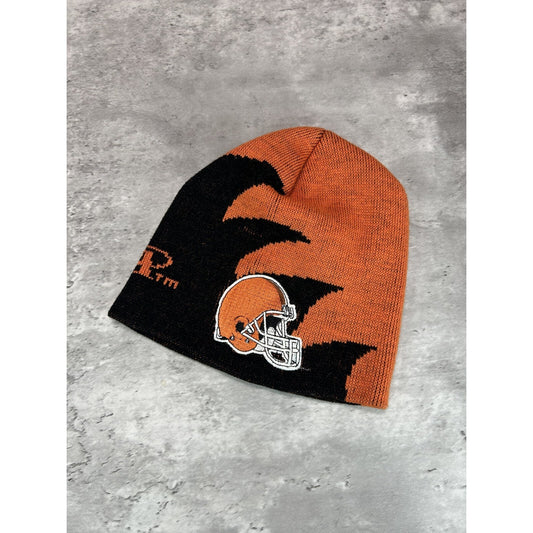 Vintage Cleveland Browns NFL Logo Athletics Sharktooth Beanie Hat OSFA