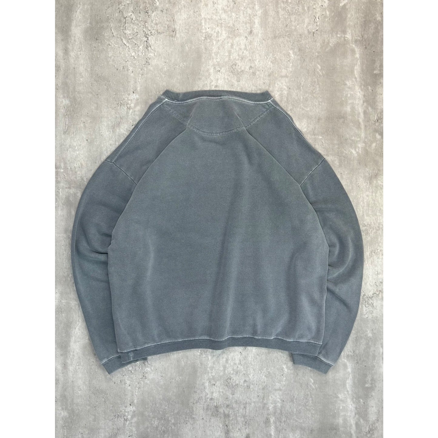 Vintage BUM Equipment Embroidered Spellout Sweatshirt Size Large Gray