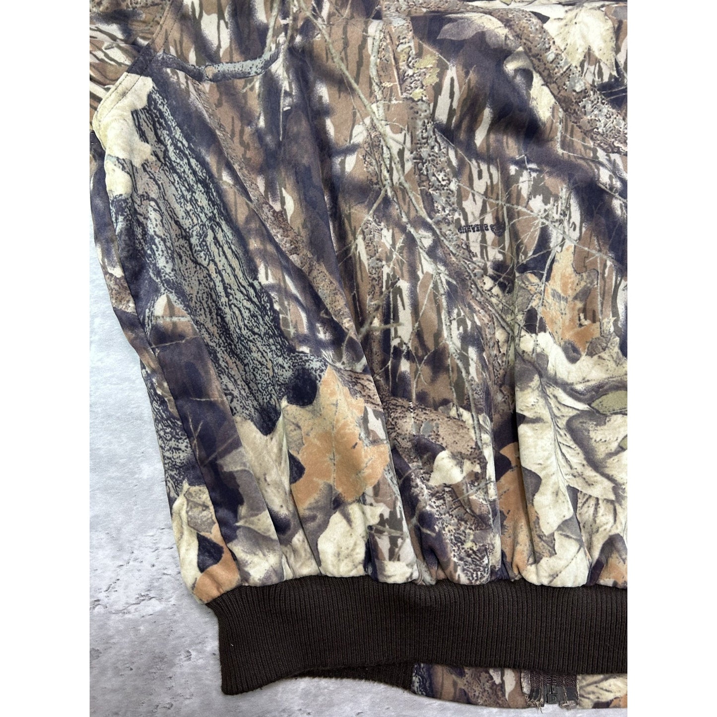 Vintage 90s Cabela Tree Camo Hunting Bomber Jacket Size 2XL