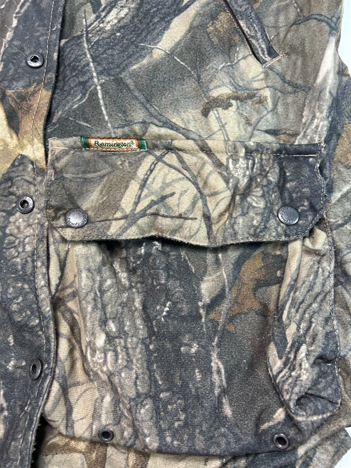 Vintage Remington Real Tree Hard Woods Camo Full Zip Hunting Jacket Size Medium