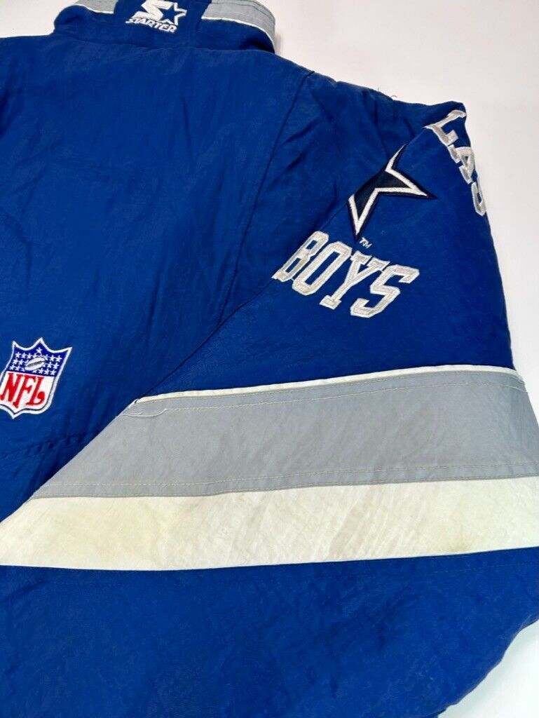 Vintage 90s Dallas Cowboys NFL Shoulder Patch Starter Football Jacket Sz Medium