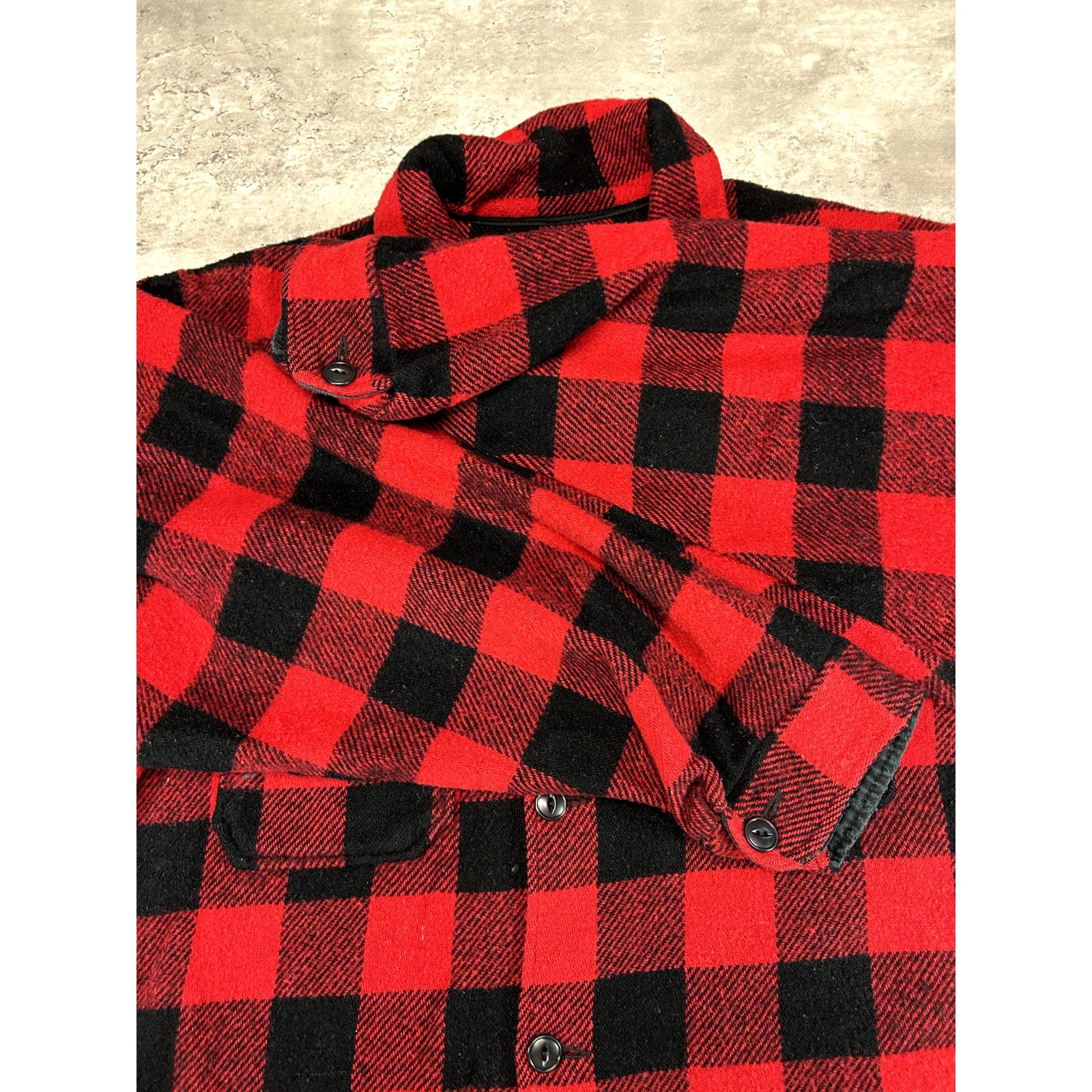 Vintage 80s/90s Codet Buffalo Plaid Heavy Flannel Jacket Size XL