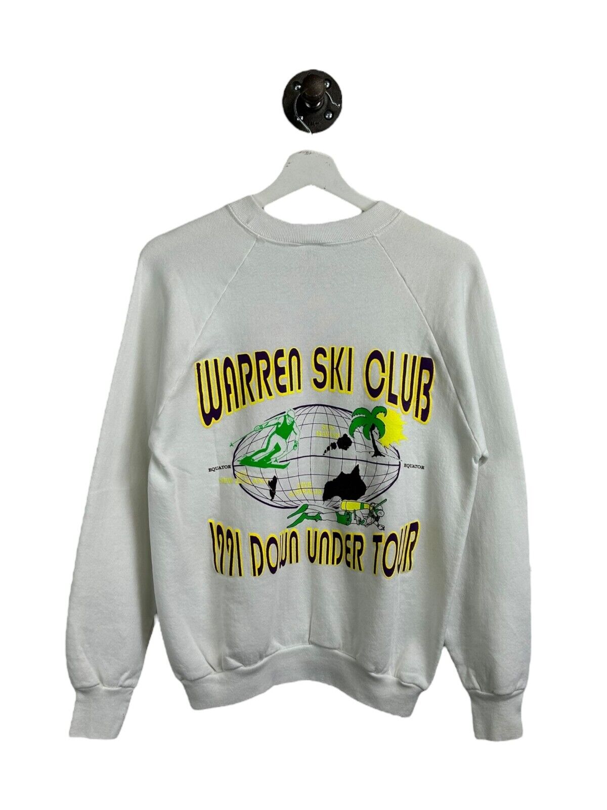 Vintage 1991 Warren Ski Club Down Under Tour Graphic Sweatshirt Size Medium 90s