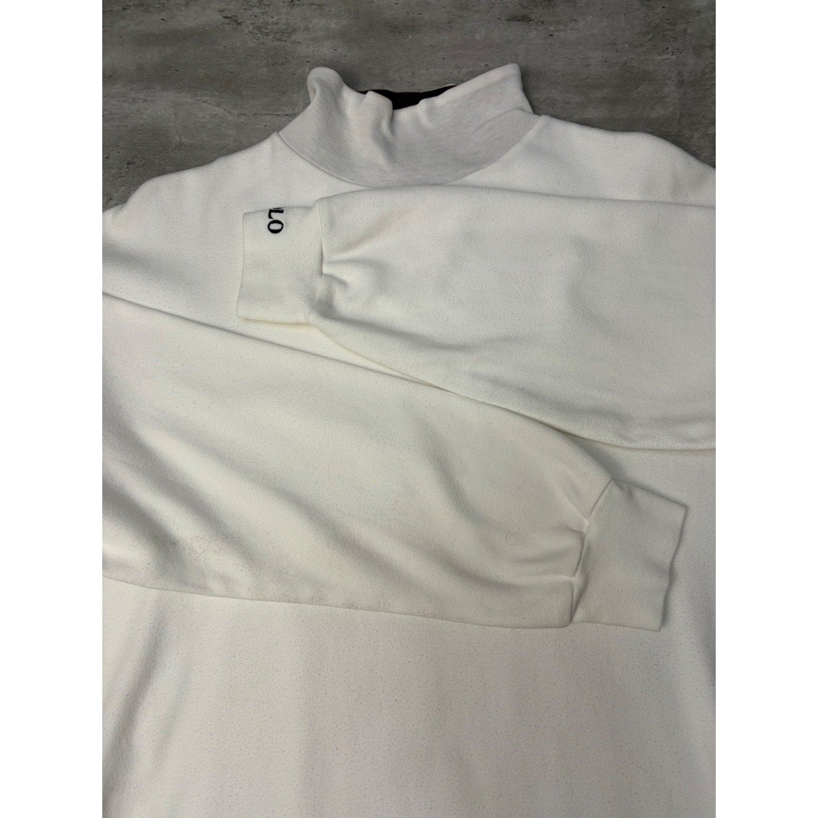 Vintage Polo Ralph Lauren Embroidered Logo Mock Neck Sweatshirt Size Medium