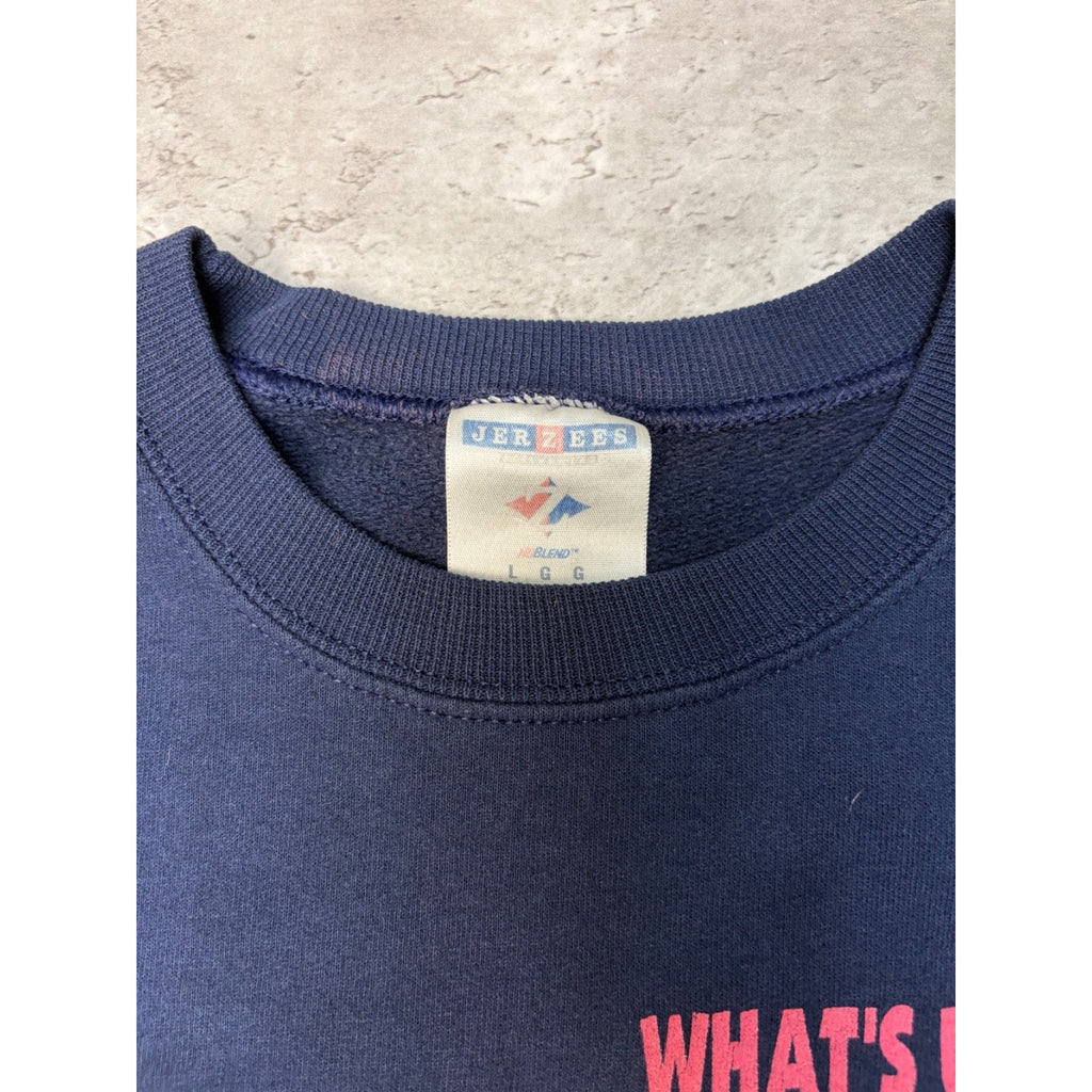 Vintage What's Up Dawg Pug Dog Graphic Animal Sweatshirt Size
