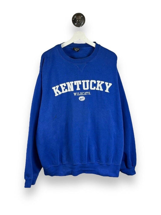 Vintage Kentucky Wildcats NCAA Nike Middle Swoosh Sweatshirt Size XL Blue