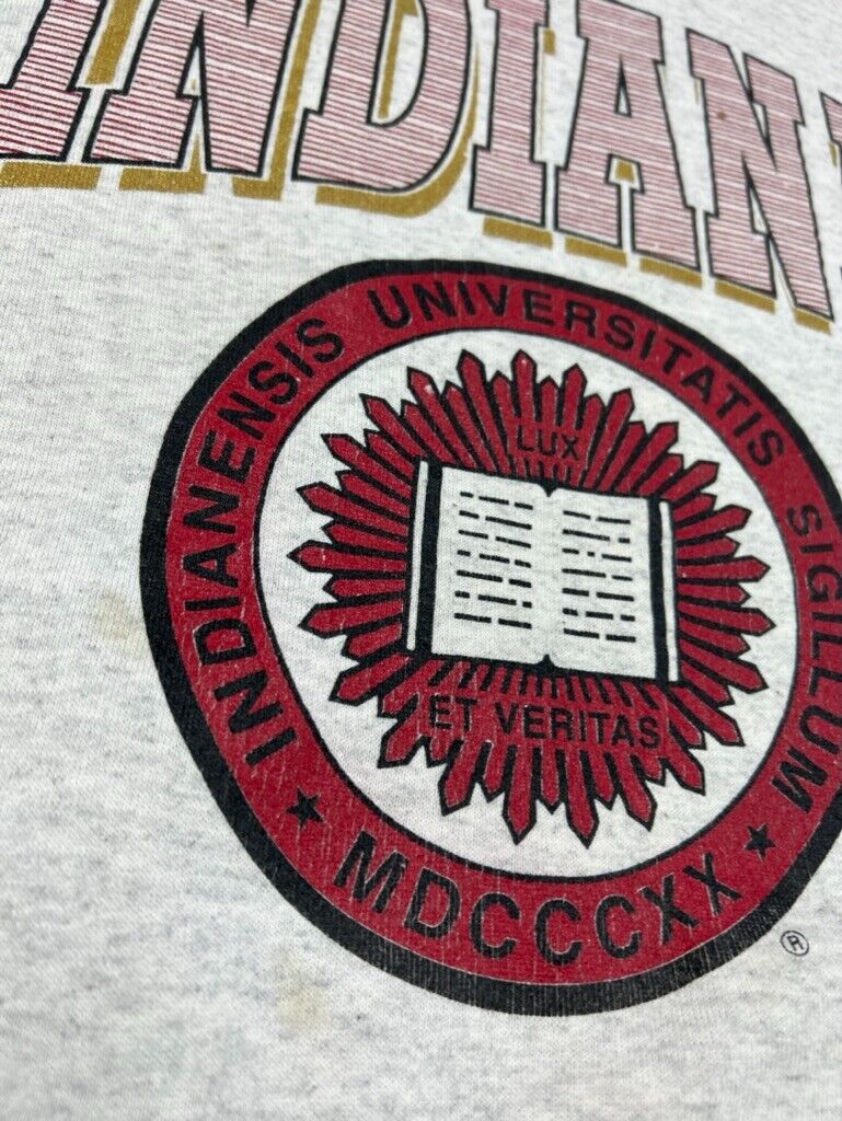 Vintage 90s Indiana Hoosiers NCAA Colligate Crest Graphic Sweatshirt Size Large