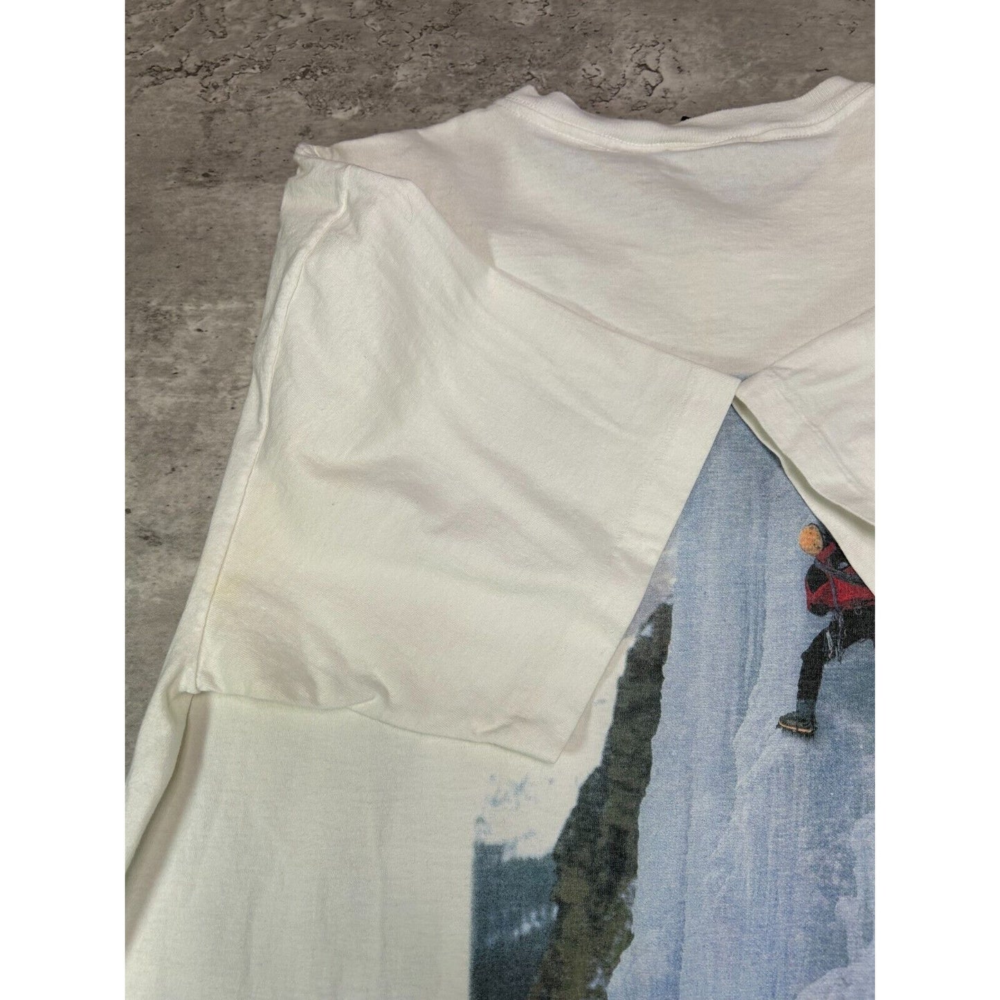 Vintage The North Face TNF Ice Climbing Graphic T-Shirt Size XL White