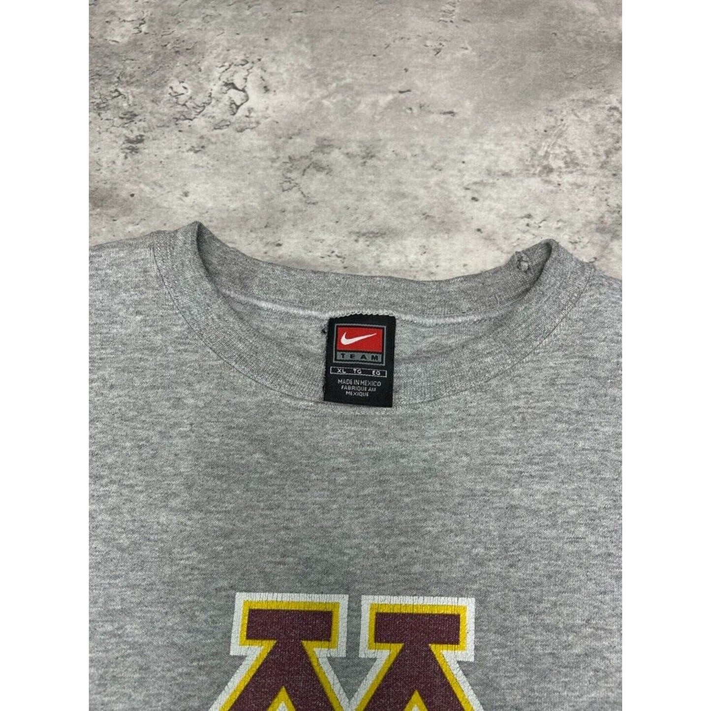 Vintage Minnesota Gophers NCAA Nike Middle Swoosh Sweatshirt Size XL Gray