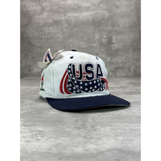 Vintage 1996 Atlanta Olympics Team USA Embroidered Logo Snapback Hat OSFA