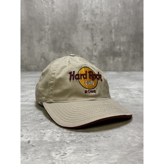 Vintage Hard Rock Cafe Rome Embroidered Logo Destination Strapback Hat OSFA