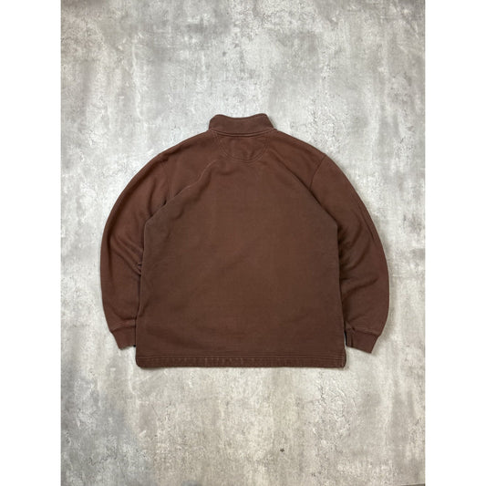 Vintage Carhartt Embroidered Patch 3/4 Zip Workwear Sweatshirt Size Medium