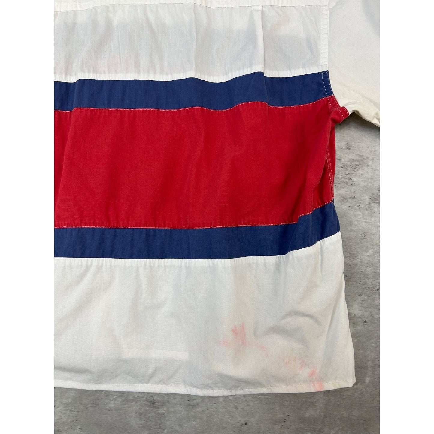 Vintage Eddie Bauer Striped Reworked Cropped Long Sleeve Button Up Shirt Large