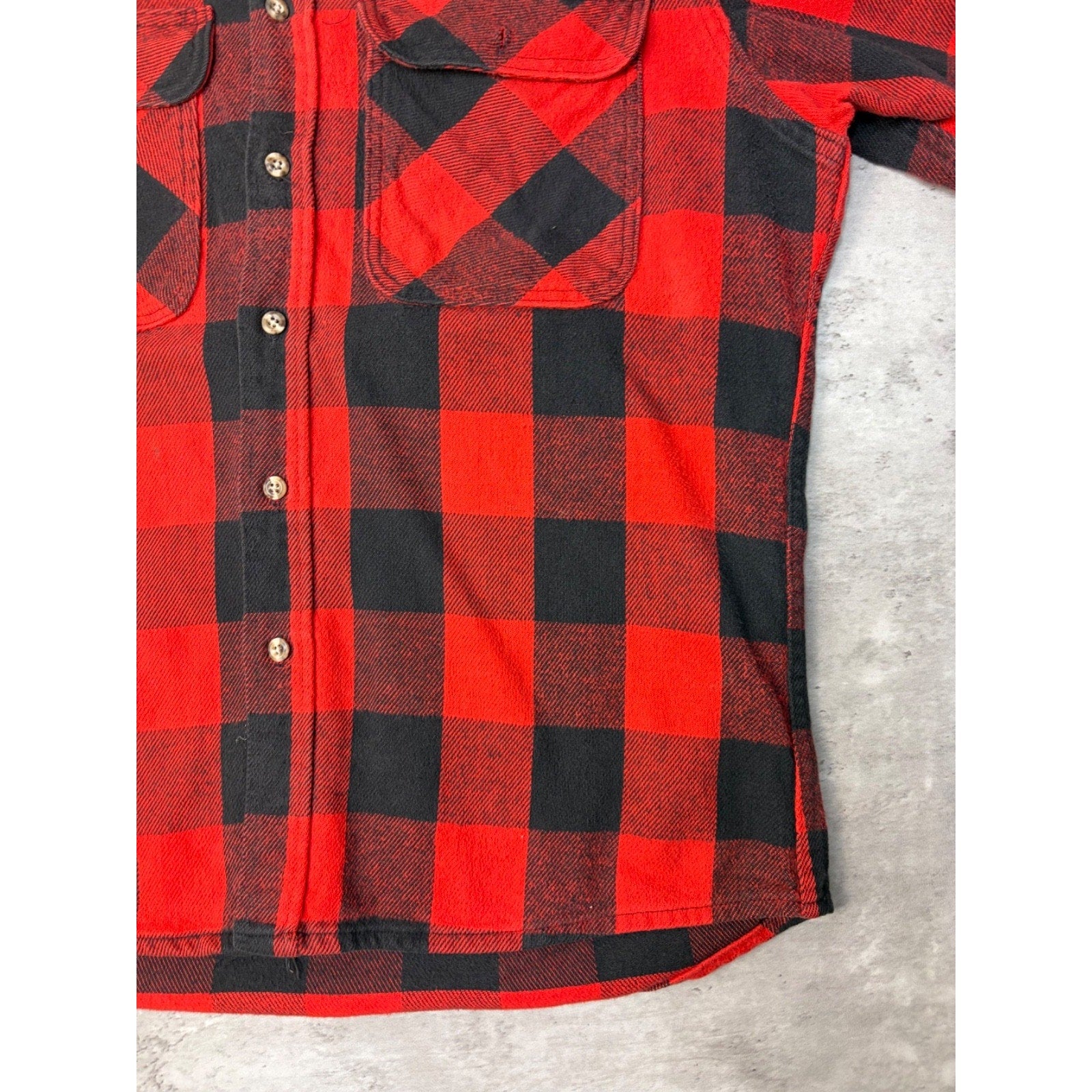 VTG 90s Private Property Plaid Long Sleeve Flannel Button Up Shirt Size Large