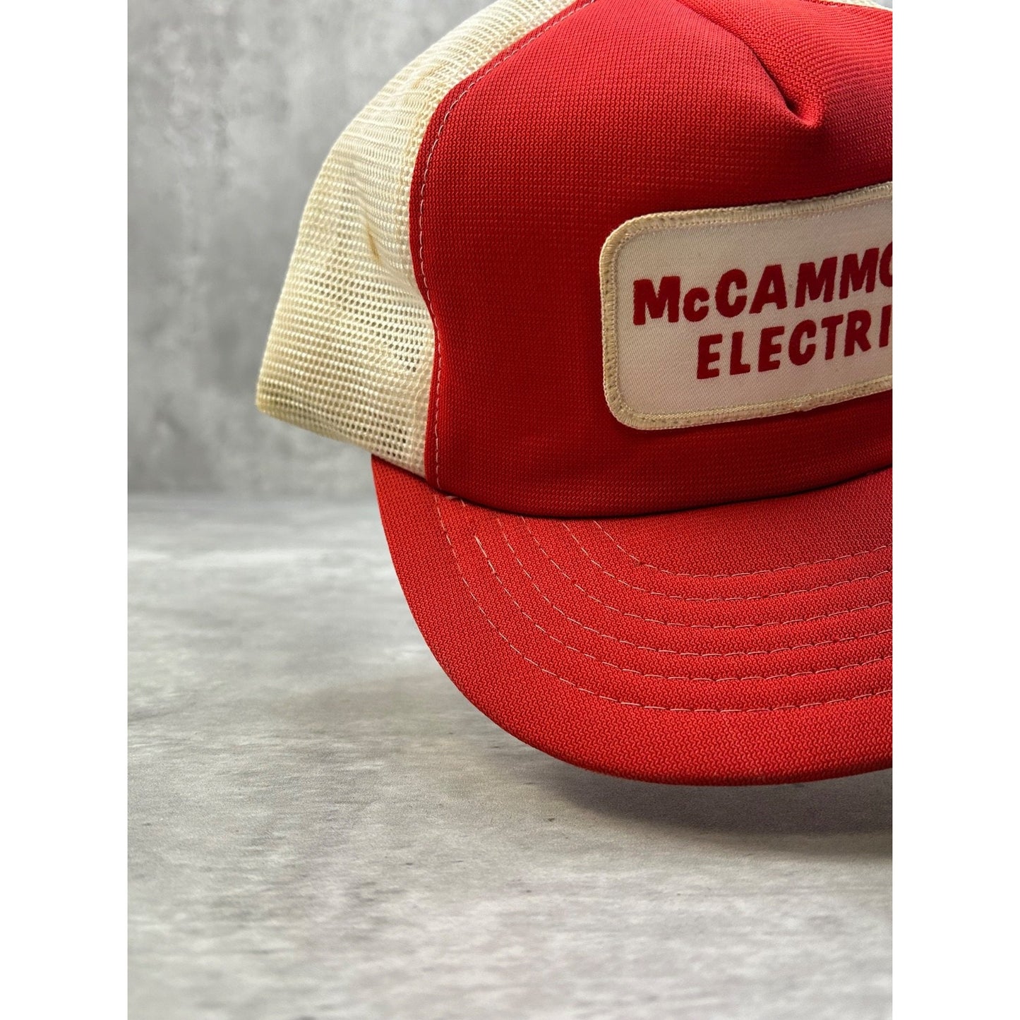 Vintage 80s McCammon Electric Embroidered Patch Trucker Snapback Hat OSFA
