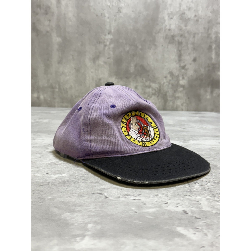 Vintage 90s Trapped In A Dilbert World Embroidered TV Show Snapback YOUTH Hat